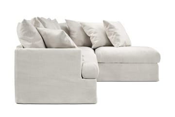 Menard 4-seters Høyrevendt L-formet Sjeselongsofa i Bouclé - Hvit - Møbler - Sofaer - Sofaer med sjeselong - 4 seters sofa med divan