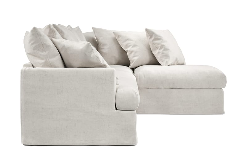Menard 4-seters Høyrevendt L-formet Sjeselongsofa i Bouclé - Hvit - Møbler - Sofaer - Sofaer med sjeselong - 4 seters sofa med divan