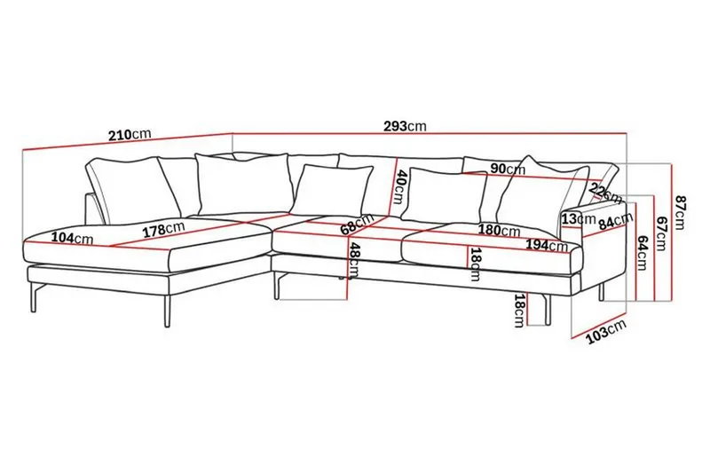 Menard 4-seters Venstrevendt Dyp L-formet Sjeselongsofa i Manchester - Beige - Møbler - Sofaer - Sofaer med sjeselong - 4 seters sofa med divan