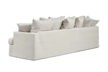 Menard 4-seters Venstrevendt Dyp L-formet Sjeselongsofa i Stoff - Beige - Møbler - Sofaer - Sofaer med sjeselong - 4 seters sofa med divan