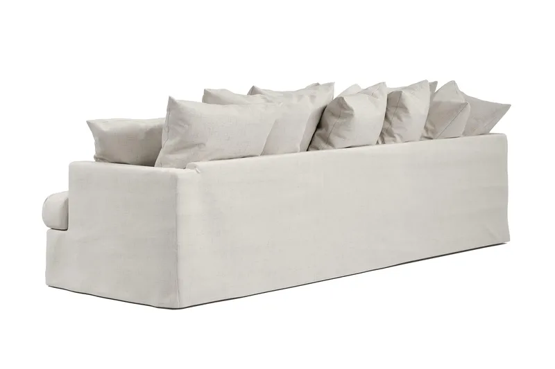 Menard 4-seters Venstrevendt Dyp L-formet Sjeselongsofa i Stoff - Beige - Møbler - Sofaer - Sofaer med sjeselong - 4 seters sofa med divan