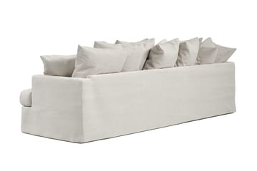 Menard 4-seters Venstrevendt Dyp L-formet Sjeselongsofa i Stoff - Beige - Møbler - Sofaer - Sofaer med sjeselong - 4 seters sofa med divan