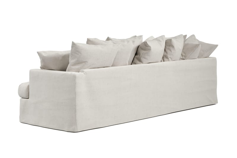Menard 4-seters Venstrevendt Dyp L-formet Sjeselongsofa i Stoff - Beige - Møbler - Sofaer - Sofaer med sjeselong - 4 seters sofa med divan