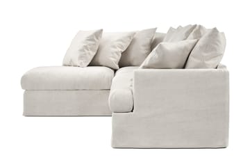 Menard 4-seters Venstrevendt Dyp L-formet Sjeselongsofa i Stoff - Beige - Møbler - Sofaer - Sofaer med sjeselong - 4 seters sofa med divan