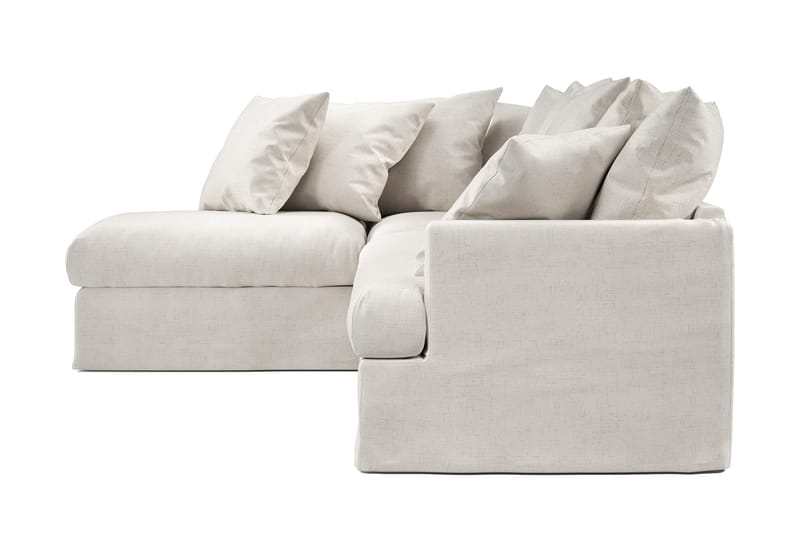 Menard 4-seters Venstrevendt Dyp L-formet Sjeselongsofa i Stoff - Beige - Møbler - Sofaer - Sofaer med sjeselong - 4 seters sofa med divan