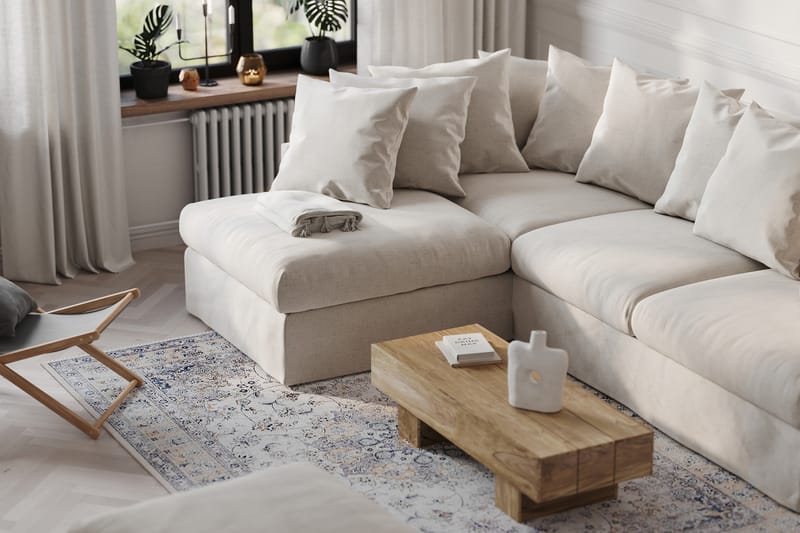 Menard 4-seters Venstrevendt L-formet Sjeselongsofa i Stoff - Beige - Møbler - Sofaer - Sofaer med sjeselong - 4 seters sofa med divan