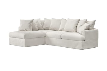 Menard 4-seters Venstrevendt L-formet Sjeselongsofa i Stoff - Beige - Møbler - Sofaer - Sofaer med sjeselong - 4 seters sofa med divan
