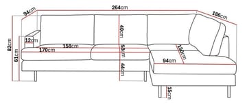 Menard Compact 4-seters Høyrevendt L-formet Sjeselongsofa i Bouclé - Hvit - Møbler - Sofaer - Sofaer med sjeselong - 4 seters sofa med divan