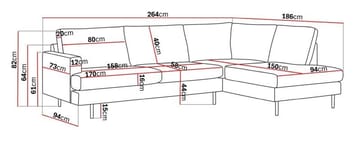 Menard Compact 4-seters Høyrevendt L-formet Sjeselongsofa i Bouclé - Hvit - Møbler - Sofaer - Sofaer med sjeselong - 4 seters sofa med divan