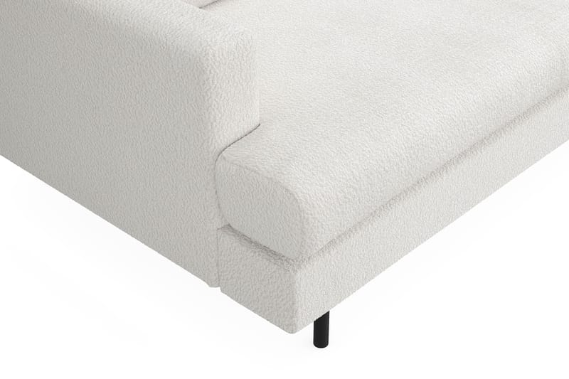 Menard Compact 4-seters Høyrevendt L-formet Sjeselongsofa i Bouclé - Hvit - Møbler - Sofaer - Sofaer med sjeselong - 4 seters sofa med divan