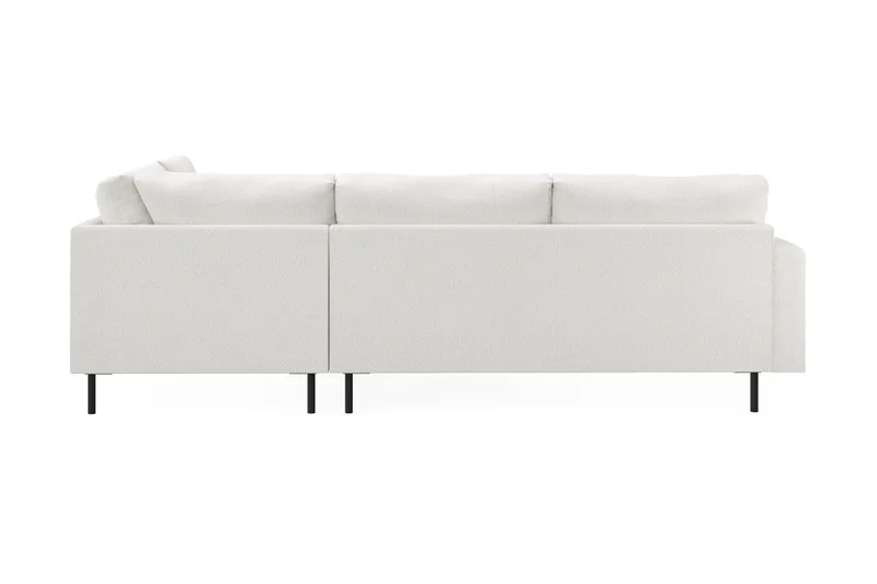 Menard Compact 4-seters Høyrevendt L-formet Sjeselongsofa i Bouclé - Hvit - Møbler - Sofaer - Sofaer med sjeselong - 4 seters sofa med divan