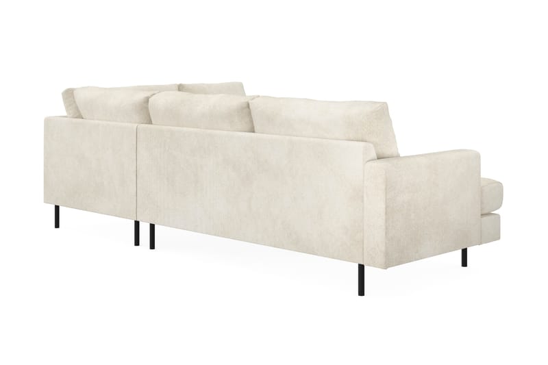 Menard Compact 4-seters Høyrevendt L-formet Sjeselongsofa i Fløyel - Kremhvit - Møbler - Sofaer - Sofaer med sjeselong - 4 seters sofa med divan