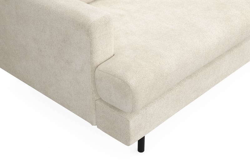 Menard Compact 4-seters Høyrevendt L-formet Sjeselongsofa i Fløyel - Kremhvit - Møbler - Sofaer - Sofaer med sjeselong - 4 seters sofa med divan