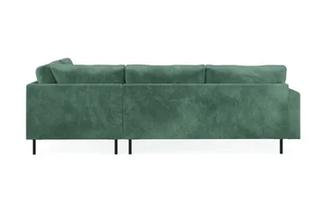 Menard Compact 4-seters Høyrevendt L-formet Sjeselongsofa i Fløyel - Mørk grønn - Møbler - Sofaer - Sofaer med sjeselong - 4 seters sofa med divan