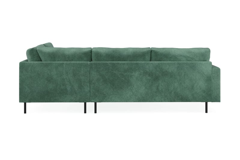 Menard Compact 4-seters Høyrevendt L-formet Sjeselongsofa i Fløyel - Mørk grønn - Møbler - Sofaer - Sofaer med sjeselong - 4 seters sofa med divan