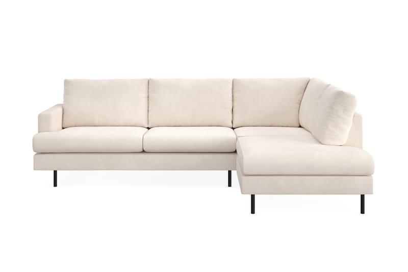 Menard Compact 4-seters Høyrevendt L-formet Sjeselongsofa i Manchester - Beige - Møbler - Sofaer - Sofaer med sjeselong - 4 seters sofa med divan