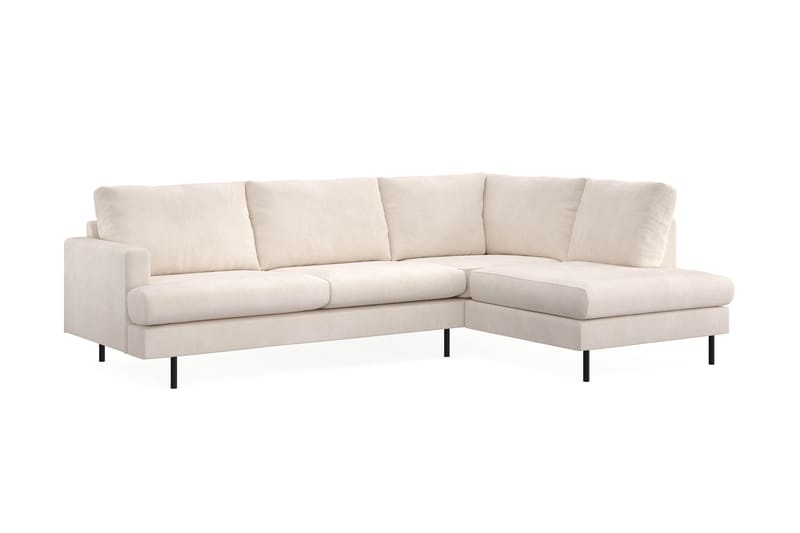 Menard Compact 4-seters Høyrevendt L-formet Sjeselongsofa i Manchester - Beige - Møbler - Sofaer - Sofaer med sjeselong - 4 seters sofa med divan