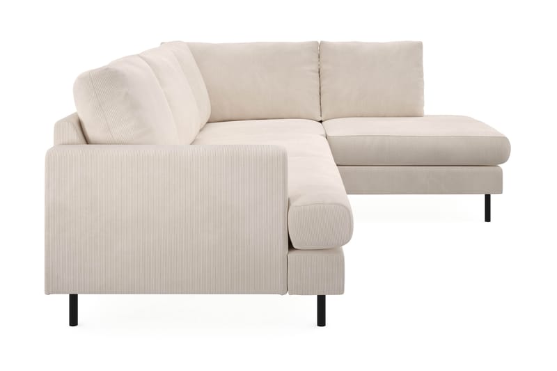 Menard Compact 4-seters Høyrevendt L-formet Sjeselongsofa i Manchester - Beige - Møbler - Sofaer - Sofaer med sjeselong - 4 seters sofa med divan
