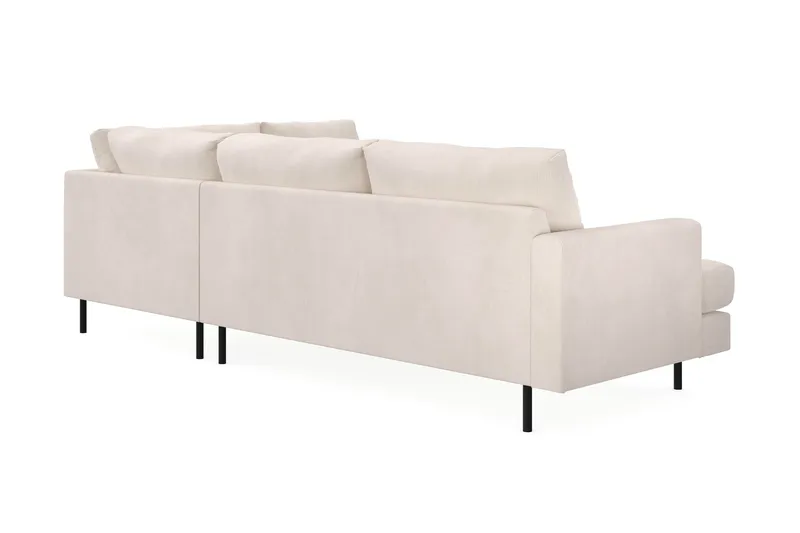 Menard Compact 4-seters Høyrevendt L-formet Sjeselongsofa i Manchester - Beige - Møbler - Sofaer - Sofaer med sjeselong - 4 seters sofa med divan