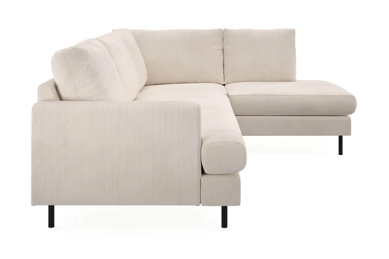 Menard Compact 4-seters Høyrevendt L-formet Sjeselongsofa i Manchester - Beige - Møbler - Sofaer - Sofaer med sjeselong - 4 seters sofa med divan