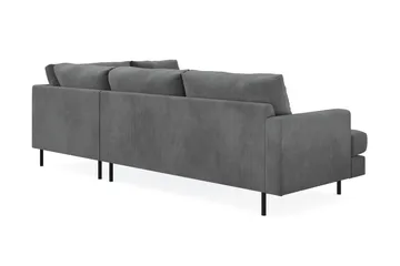 Menard Compact 4-seters Høyrevendt L-formet Sjeselongsofa i Manchester - Grå - Møbler - Sofaer - Sofaer med sjeselong - 4 seters sofa med divan