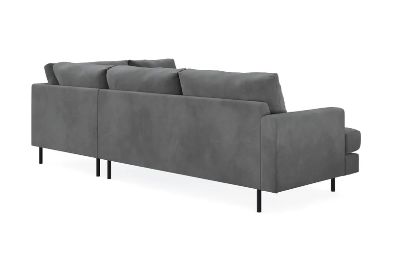 Menard Compact 4-seters Høyrevendt L-formet Sjeselongsofa i Manchester - Grå - Møbler - Sofaer - Sofaer med sjeselong - 4 seters sofa med divan