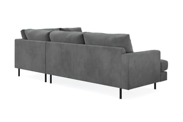 Menard Compact 4-seters Høyrevendt L-formet Sjeselongsofa i Manchester - Grå - Møbler - Sofaer - Sofaer med sjeselong - 4 seters sofa med divan