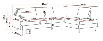 Menard Compact 4-seters Høyrevendt L-formet Sjeselongsofa i Manchester - Grønn - Møbler - Sofaer - Sofaer med sjeselong - 4 seters sofa med divan