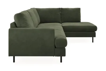 Menard Compact 4-seters Høyrevendt L-formet Sjeselongsofa i Manchester - Grønn - Møbler - Sofaer - Sofaer med sjeselong - 4 seters sofa med divan