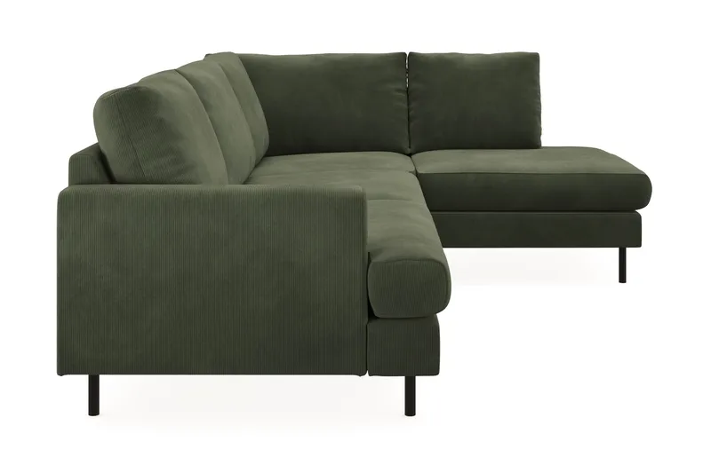 Menard Compact 4-seters Høyrevendt L-formet Sjeselongsofa i Manchester - Grønn - Møbler - Sofaer - Sofaer med sjeselong - 4 seters sofa med divan