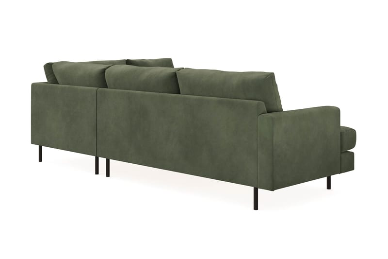 Menard Compact 4-seters Høyrevendt L-formet Sjeselongsofa i Manchester - Grønn - Møbler - Sofaer - Sofaer med sjeselong - 4 seters sofa med divan