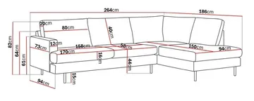 Menard Compact 4-seters Høyrevendt L-formet Sjeselongsofa i Manchester - Mørk grå - Møbler - Sofaer - Sofaer med sjeselong - 4 seters sofa med divan