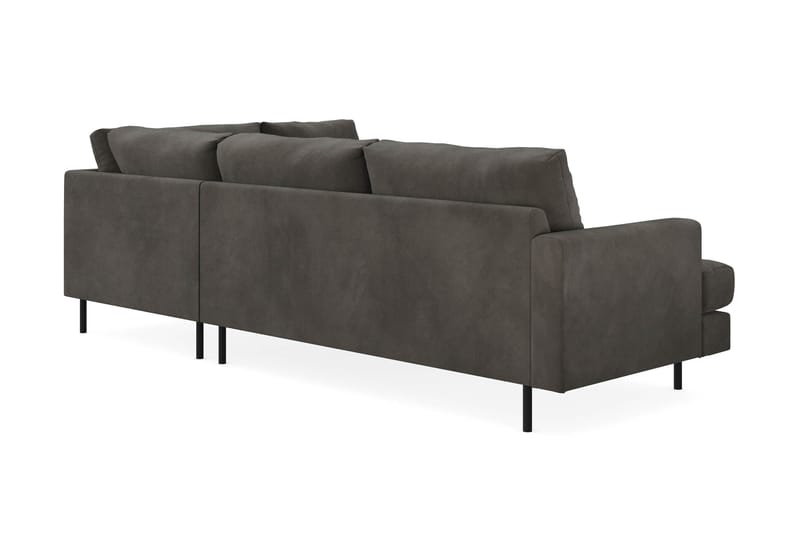 Menard Compact 4-seters Høyrevendt L-formet Sjeselongsofa i Manchester - Mørk grå - Møbler - Sofaer - Sofaer med sjeselong - 4 seters sofa med divan
