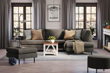 Menard Compact 4-seters Høyrevendt L-formet Sjeselongsofa i Manchester - Mørk grå - Møbler - Sofaer - Sofaer med sjeselong - 4 seters sofa med divan