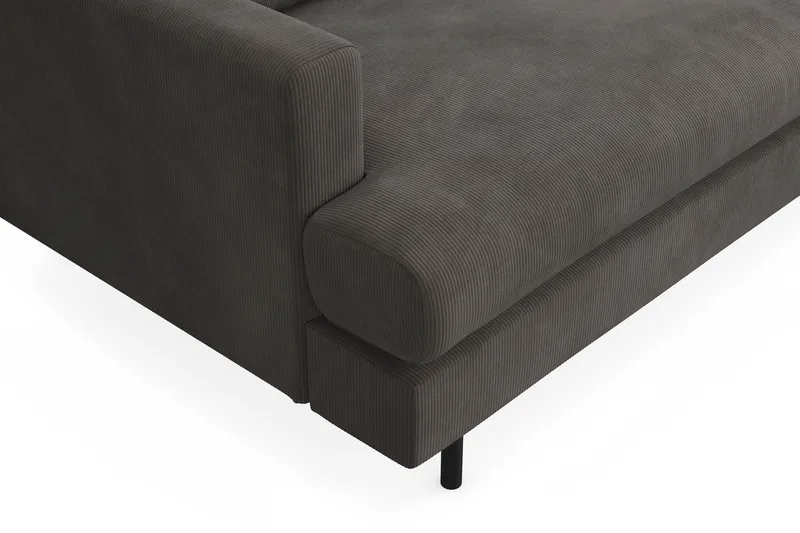 Menard Compact 4-seters Høyrevendt L-formet Sjeselongsofa i Manchester - Mørk grå - Møbler - Sofaer - Sofaer med sjeselong - 4 seters sofa med divan