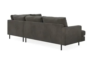 Menard Compact 4-seters Høyrevendt L-formet Sjeselongsofa i Manchester - Mørk grå - Møbler - Sofaer - Sofaer med sjeselong - 4 seters sofa med divan