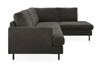 Menard Compact 4-seters Høyrevendt L-formet Sjeselongsofa i Manchester - Mørk grå - Møbler - Sofaer - Sofaer med sjeselong - 4 seters sofa med divan