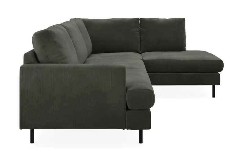 Menard Compact 4-seters Høyrevendt L-formet Sjeselongsofa i Manchester - Mørk grønn - Møbler - Sofaer - Sofaer med sjeselong - 4 seters sofa med divan