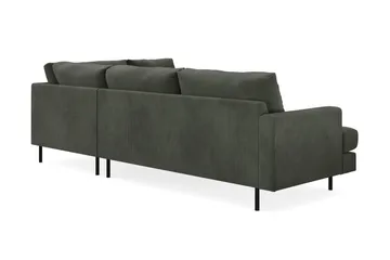 Menard Compact 4-seters Høyrevendt L-formet Sjeselongsofa i Manchester - Mørk grønn - Møbler - Sofaer - Sofaer med sjeselong - 4 seters sofa med divan