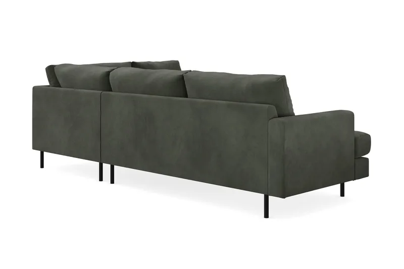 Menard Compact 4-seters Høyrevendt L-formet Sjeselongsofa i Manchester - Mørk grønn - Møbler - Sofaer - Sofaer med sjeselong - 4 seters sofa med divan