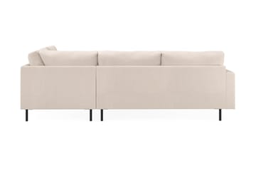 Menard Compact 4-seters Høyrevendt L-formet Sjeselongsofa i Stoff - Beige - Møbler - Sofaer - Sofaer med sjeselong - 4 seters sofa med divan