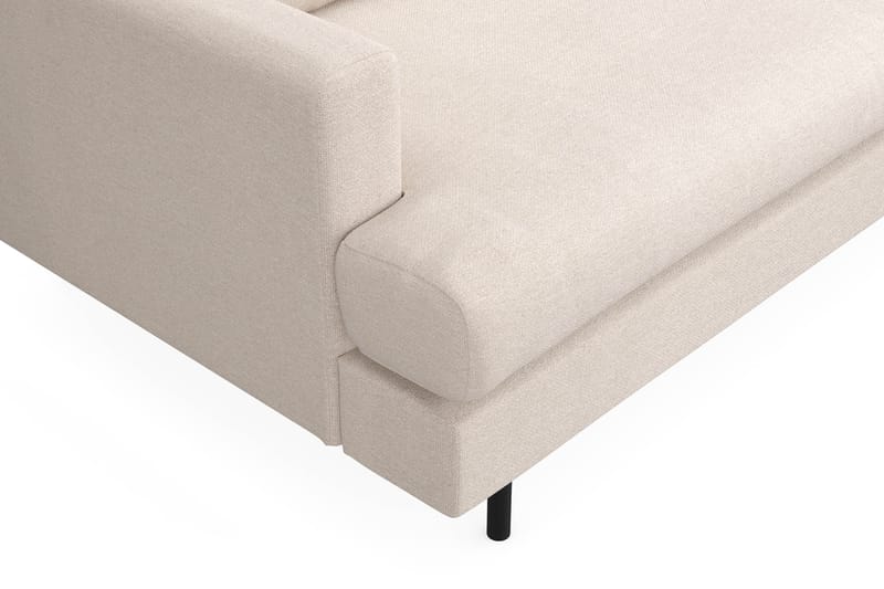 Menard Compact 4-seters Høyrevendt L-formet Sjeselongsofa i Stoff - Beige - Møbler - Sofaer - Sofaer med sjeselong - 4 seters sofa med divan