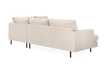 Menard Compact 4-seters Høyrevendt L-formet Sjeselongsofa i Stoff - Beige - Møbler - Sofaer - Sofaer med sjeselong - 4 seters sofa med divan
