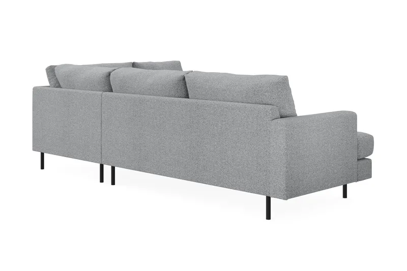 Menard Compact 4-seters Høyrevendt L-formet Sjeselongsofa i Stoff - Grå - Møbler - Sofaer - Sofaer med sjeselong - 4 seters sofa med divan