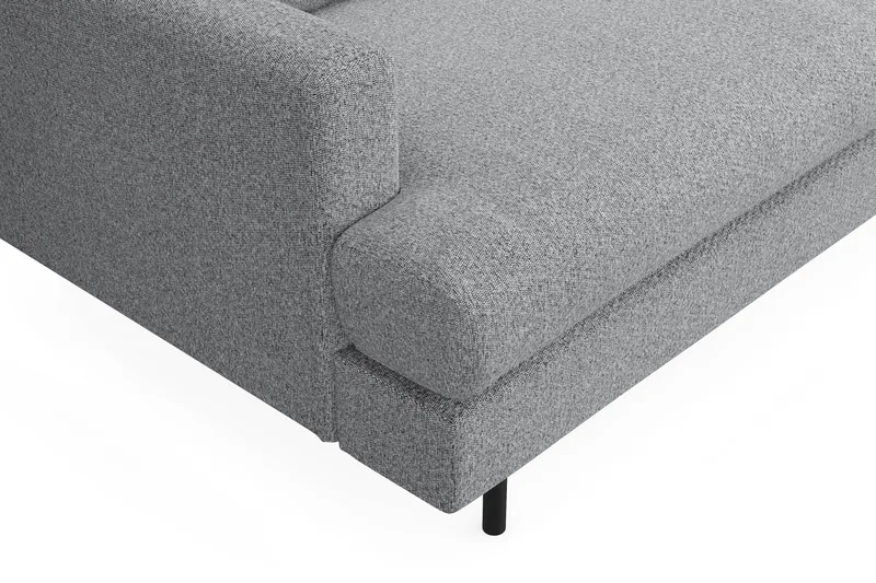 Menard Compact 4-seters Høyrevendt L-formet Sjeselongsofa i Stoff - Grå - Møbler - Sofaer - Sofaer med sjeselong - 4 seters sofa med divan