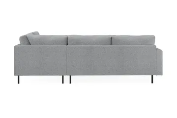 Menard Compact 4-seters Høyrevendt L-formet Sjeselongsofa i Stoff - Grå - Møbler - Sofaer - Sofaer med sjeselong - 4 seters sofa med divan