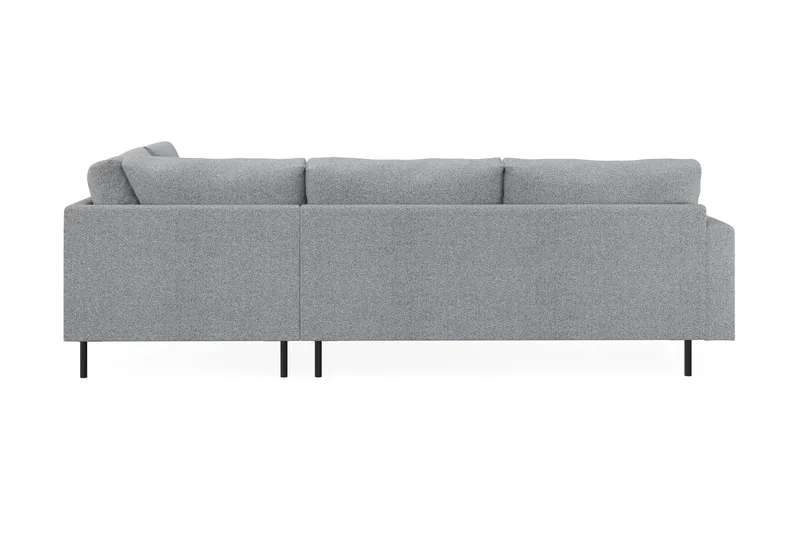 Menard Compact 4-seters Høyrevendt L-formet Sjeselongsofa i Stoff - Grå - Møbler - Sofaer - Sofaer med sjeselong - 4 seters sofa med divan