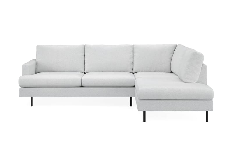 Menard Compact 4-seters Høyrevendt L-formet Sjeselongsofa i Stoff - Lys grå - Møbler - Sofaer - Sofaer med sjeselong - 4 seters sofa med divan