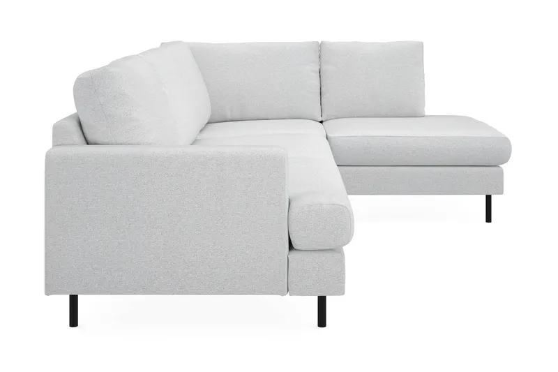 Menard Compact 4-seters Høyrevendt L-formet Sjeselongsofa i Stoff - Lys grå - Møbler - Sofaer - Sofaer med sjeselong - 4 seters sofa med divan