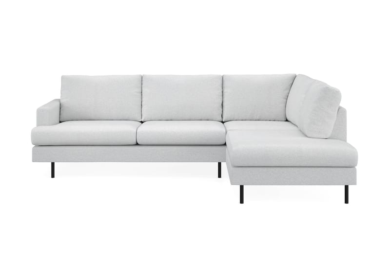 Menard Compact 4-seters Høyrevendt L-formet Sjeselongsofa i Stoff - Lys grå - Møbler - Sofaer - Sofaer med sjeselong - 4 seters sofa med divan